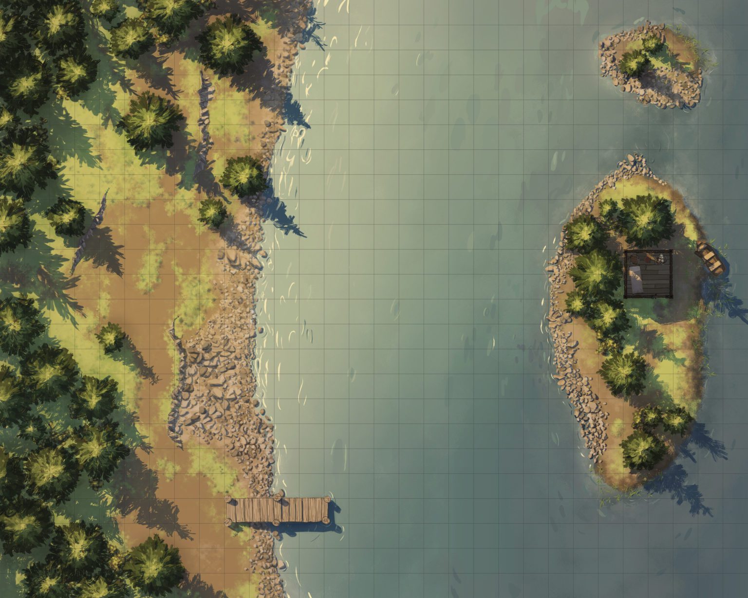 Pine Lake Shore map in Evening variant