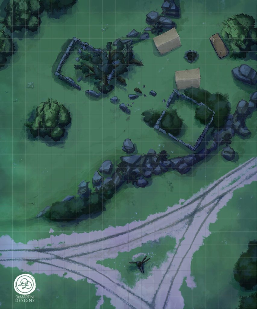 DD-Road_GuardpostRuins-Night_Camp1-20x24