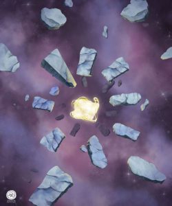 Golden Pool with symmetrical debris, colorful