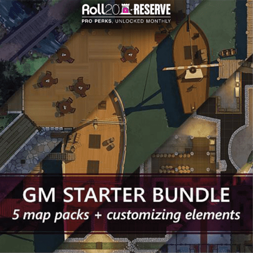 Roll20 Reserve GM Starter Bundle. 5 Map packs + customizing elements