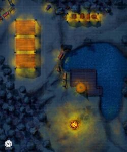 Field Bonfire, Night, Lit