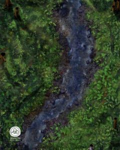 Dark river in a forest