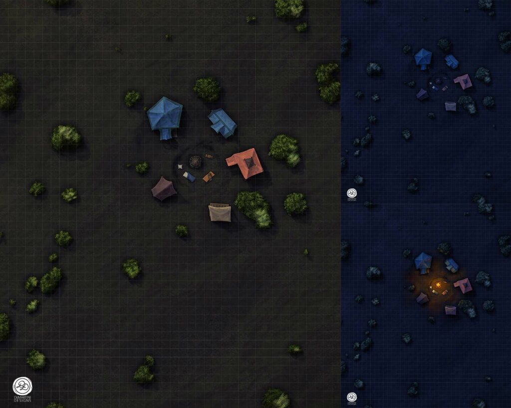 Camp: Day, Midnight, Night