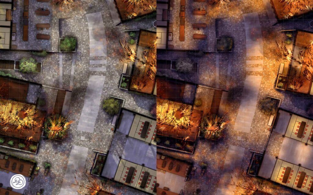 Summer Fire:  Day, Night
