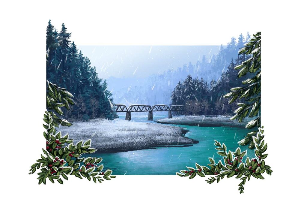 Snow on Eel River, 2024