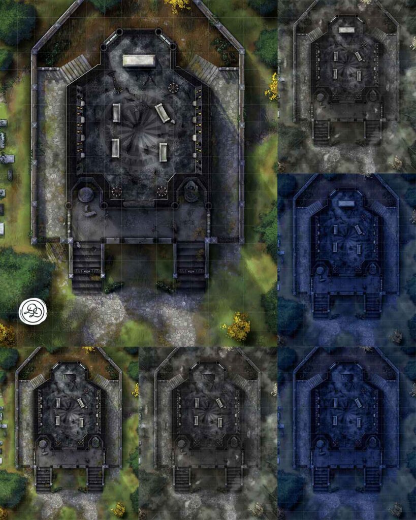 Ruins: Day, Storm, Night