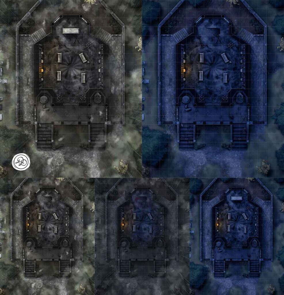 Ruins, Candle: Storm, Night, Blood trail (stairs only)