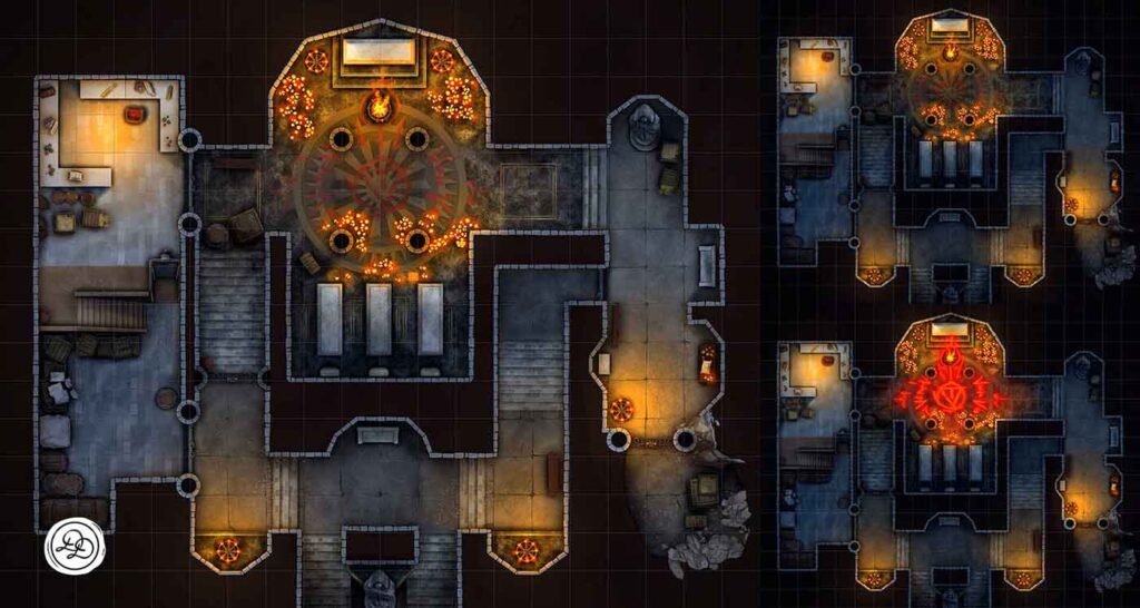 Cult: Regular, Extra moody lighting, Glowing Symbol
