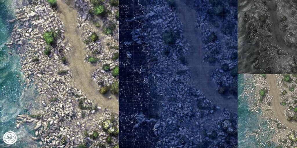 Road: Day, Raised Water Day, Storm, Night