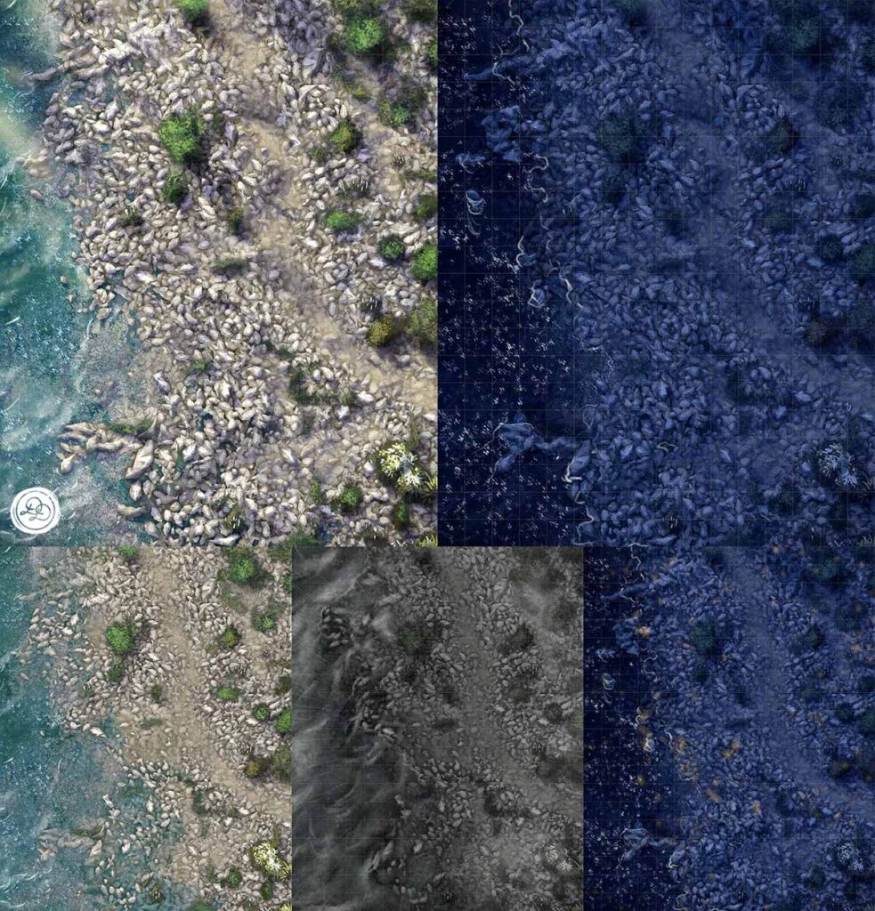 Summer: Day, Raised Water Day, Storm, Night, Firefly Night