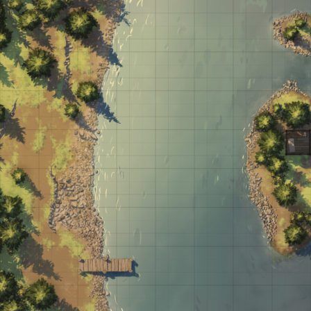 Pine Lake Shore map in Evening variant